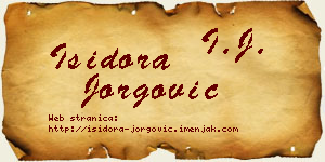 Isidora Jorgović vizit kartica